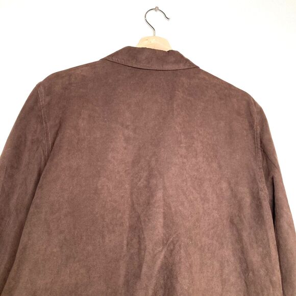 Sandro Womens XL Brown Velvet Blazer Lightweight Jacket Pockets - Picture 4 of 8